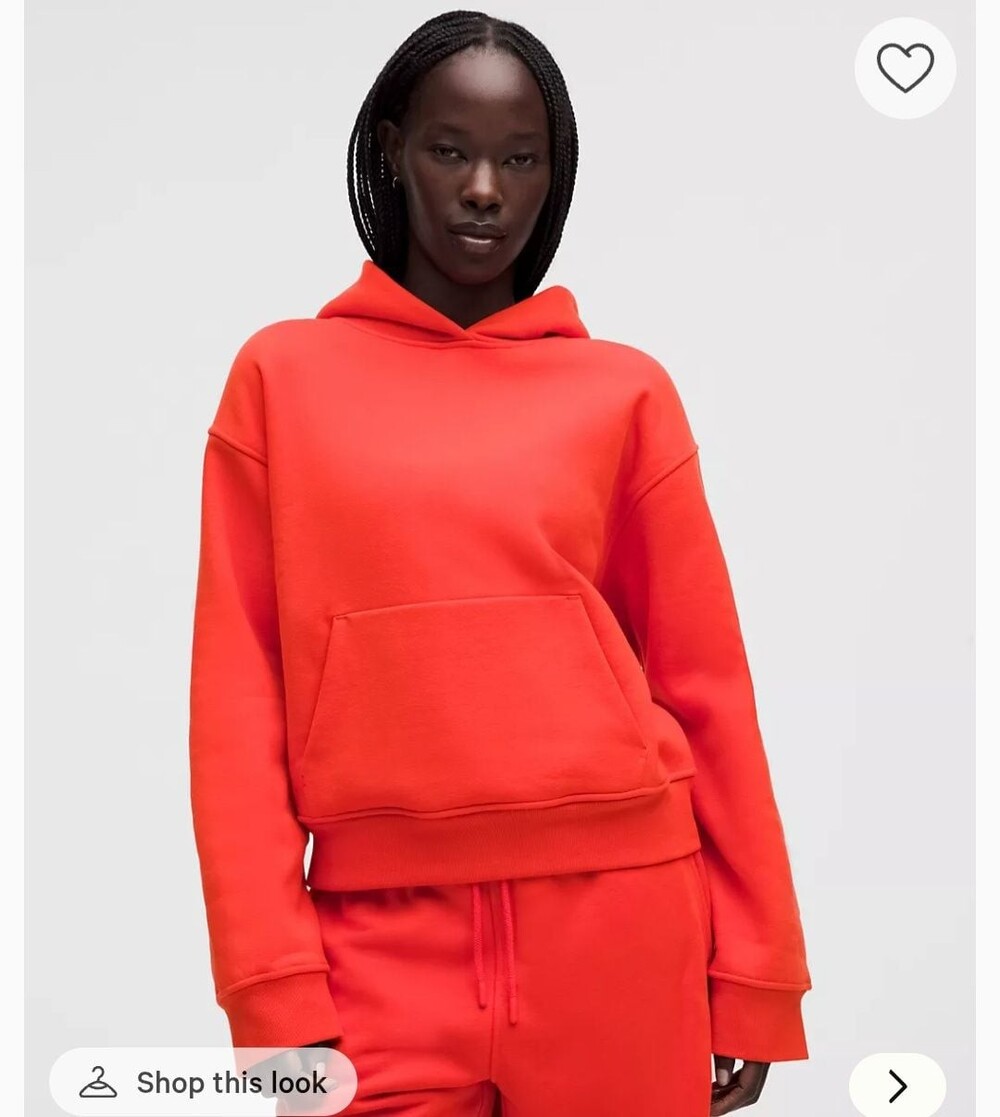 Lululemon Steady State SuperLoft Hoodie with Wider Cuff Size LARGE Cherry Ember